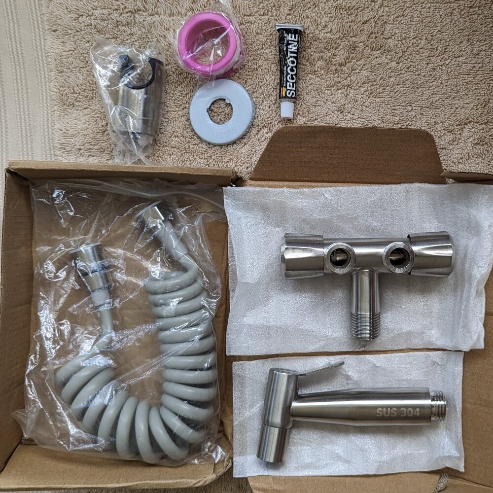 Handheld Stainless Steel (SUS304) Bidet Kit - New factory sealed!